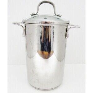 CRATE & BARREL Stainless Steel Asparagus Vegetable Pasta Steamer Pot 3 qt.